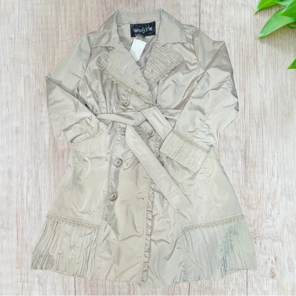 ONYX Life tench coat! Business casual tan jacket - Picture 1 of 9